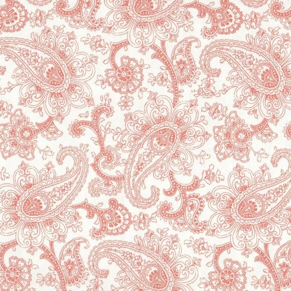 NEW Lauren Ralph Lauren Monaco Paisley FULL size 4pc sheet set coral pink red - Picture 2 of 3